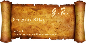 Greguss Rita névjegykártya
